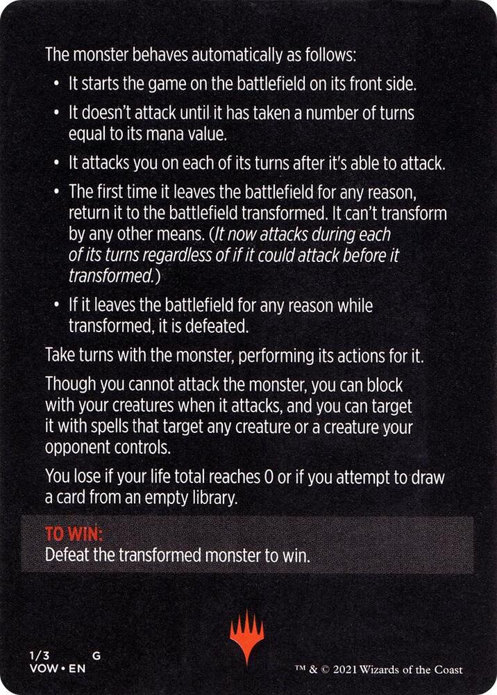 Magic Minigame: Monster of The Week (Back)