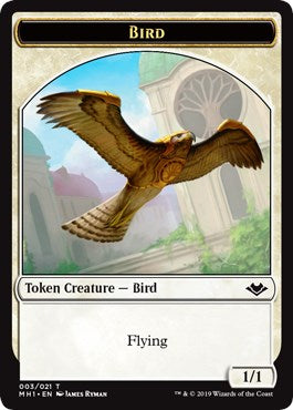 Bird // Emblem - Serra the Benevolent Double-Sided Token